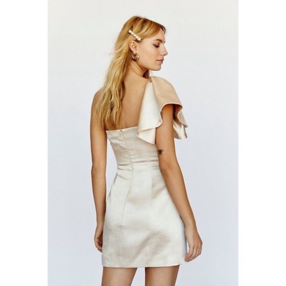 Free People x Fame And Partners NWT Cara Mini Dress Champagne One Shoulder - Picture 6 of 15